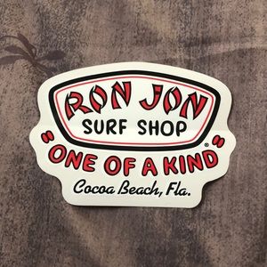 Authentic Ron Jon Surf Shop sticker from original Coca Beach location, 5.5 inch.